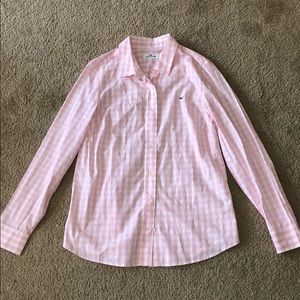 Pink and White Button Up Shirt